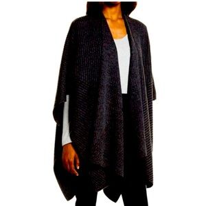 Alsaints wool blend poncho, one size, black, new